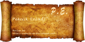 Peknik Enikő névjegykártya